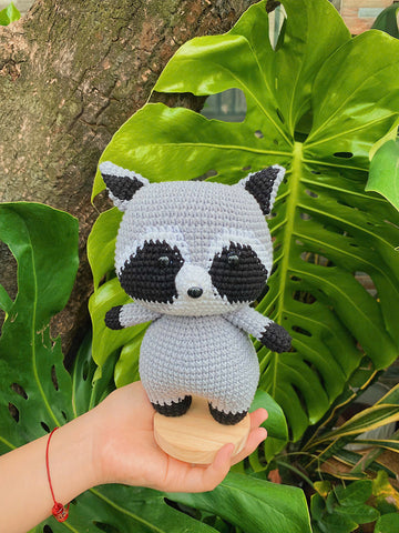 Handmade Beautiful Crochet Raccoon