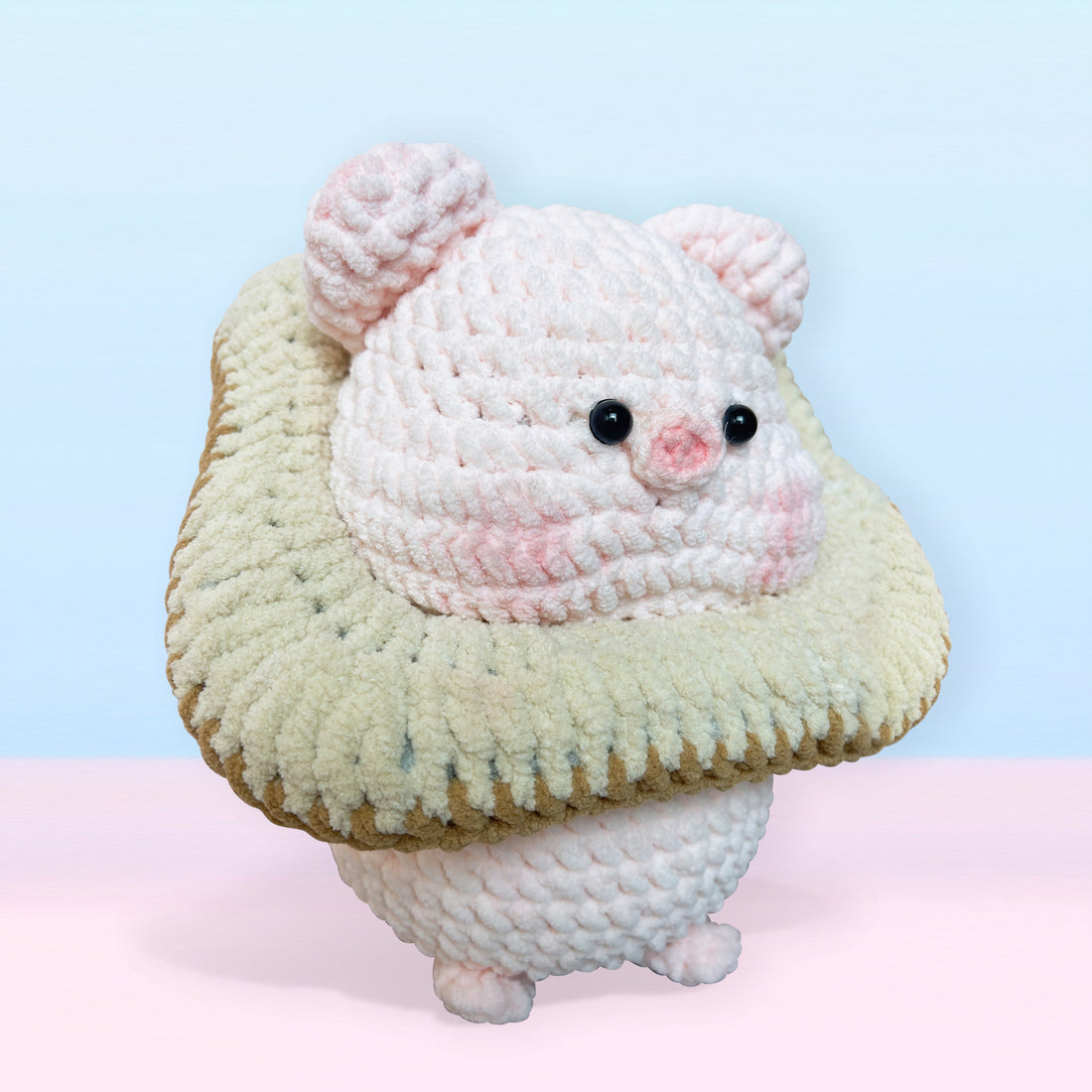 Handmade Cute Crochet Toast Bread Pig Stuffed Animal