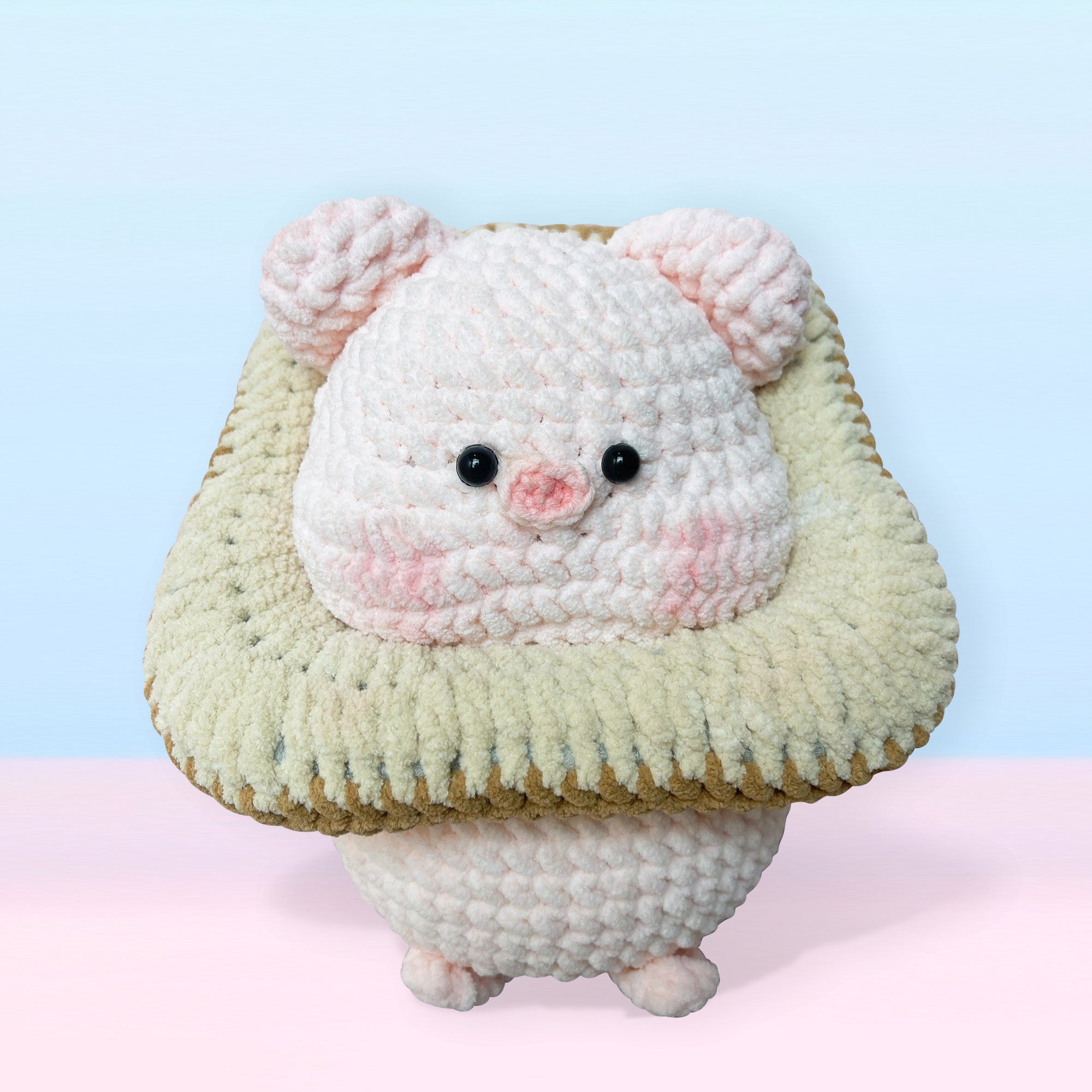 Handmade Cute Crochet Toast Bread Pig Stuffed Animal