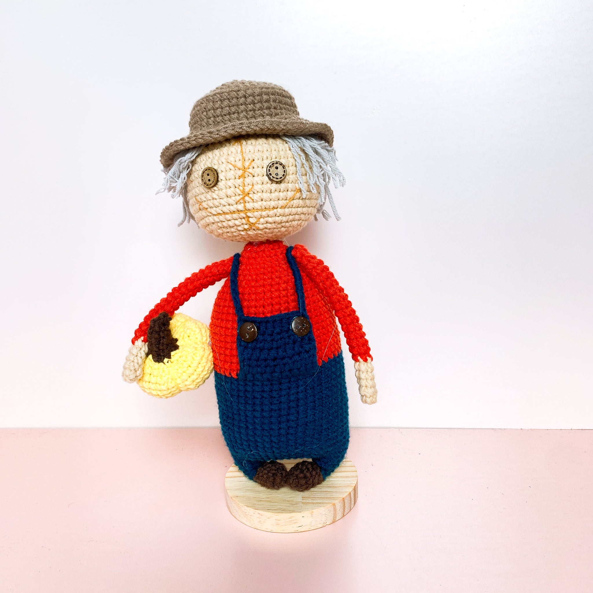 Handmade Beautiful Crochet Scarecrow Called Joe