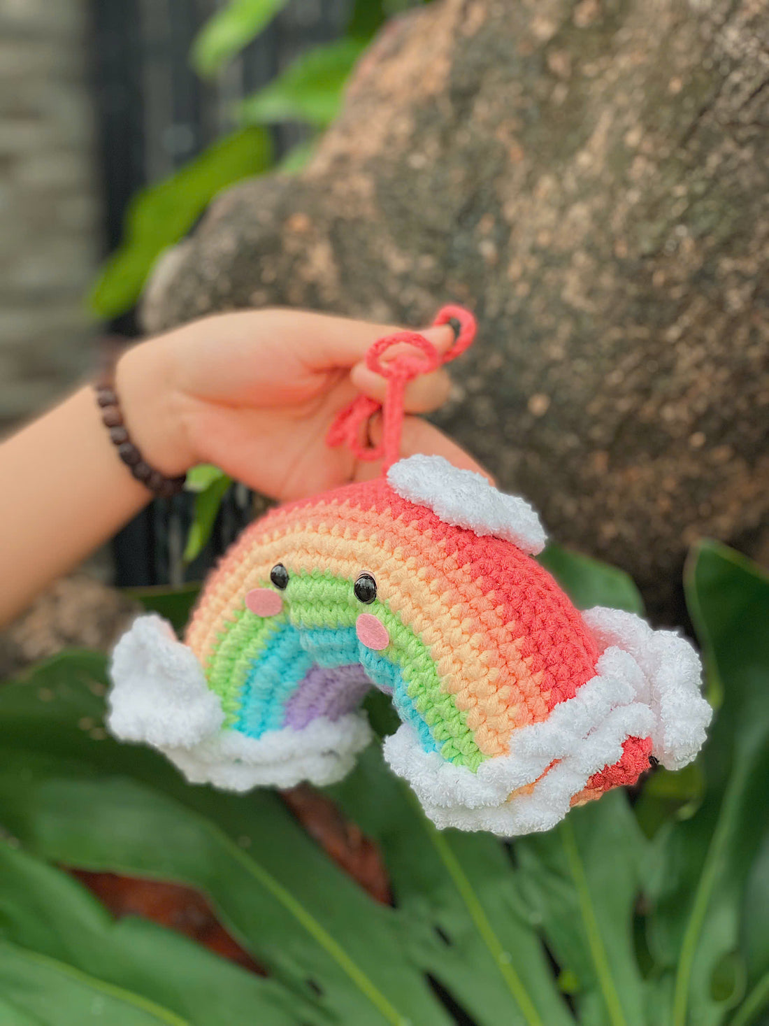 Handmade Beautiful Crochet Rainbow Decoration