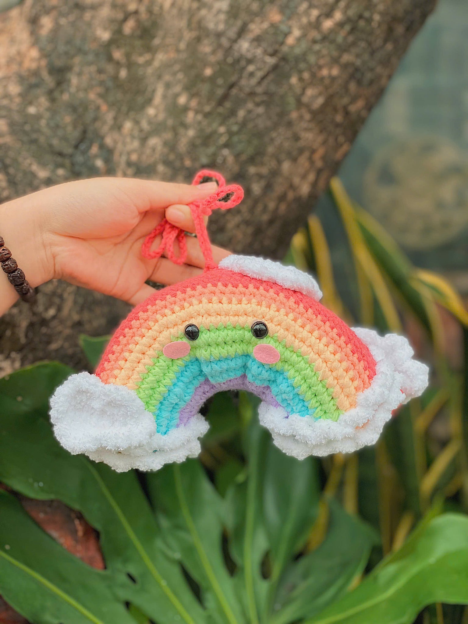 Handmade Beautiful Crochet Rainbow Decoration