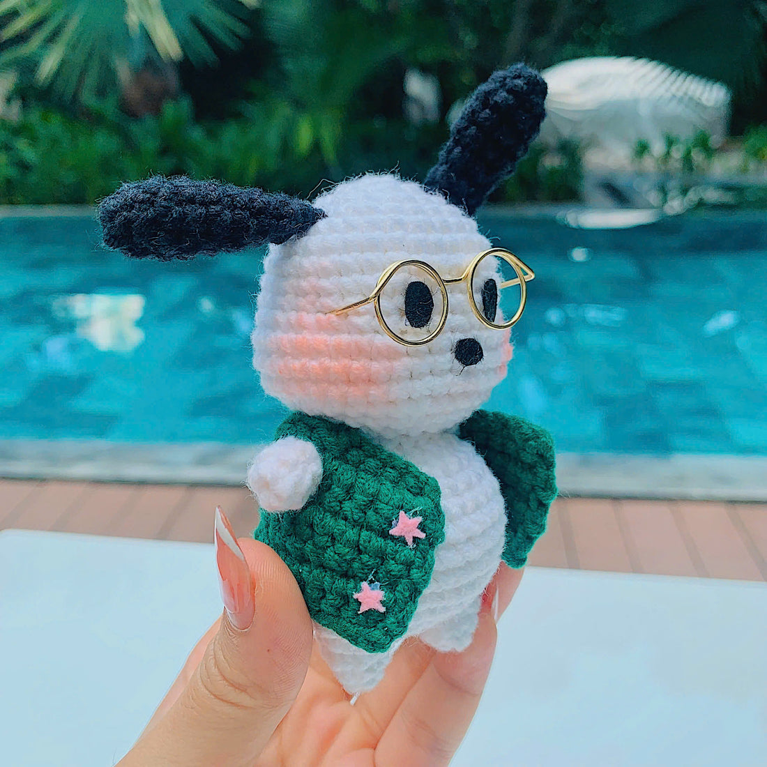 Handmade Cute Crochet Pochacco Keychain