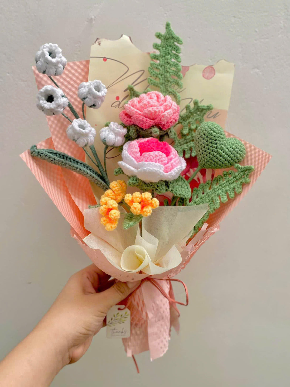 Handmade Beautiful Crochet Flower Bouquet