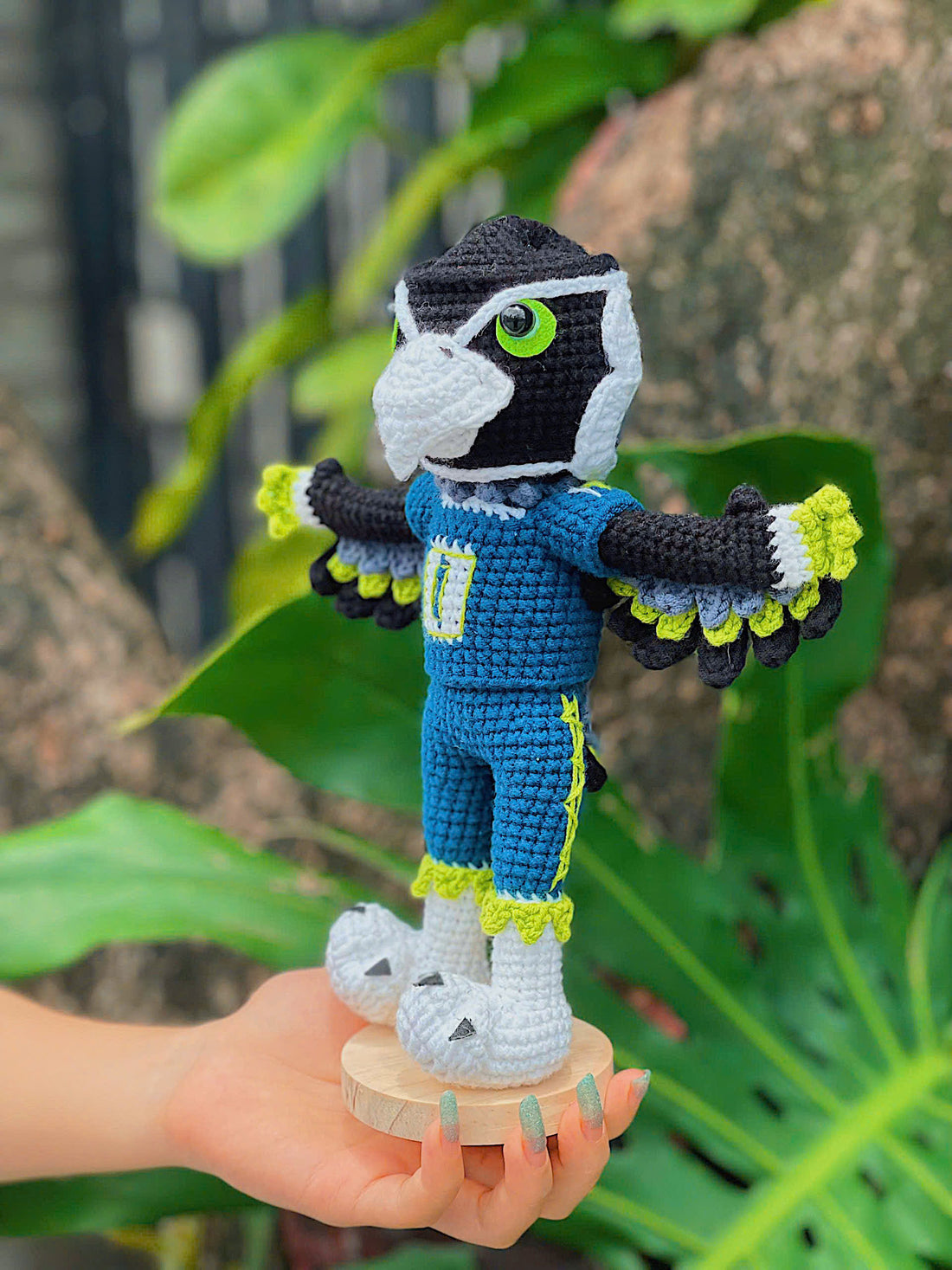 Handmade Beautiful Crochet Seahawk Mascot