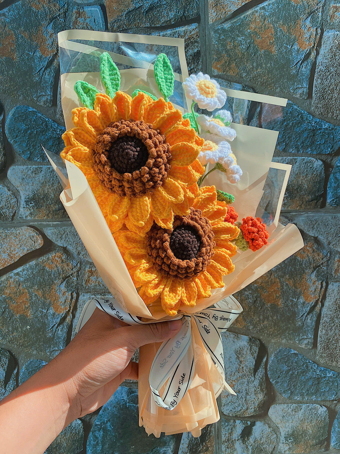 Handmade Beautiful Crochet Sunflower Bouquet