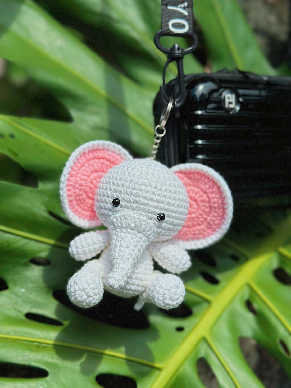 Handmade Cute Crochet Elephant Keychain